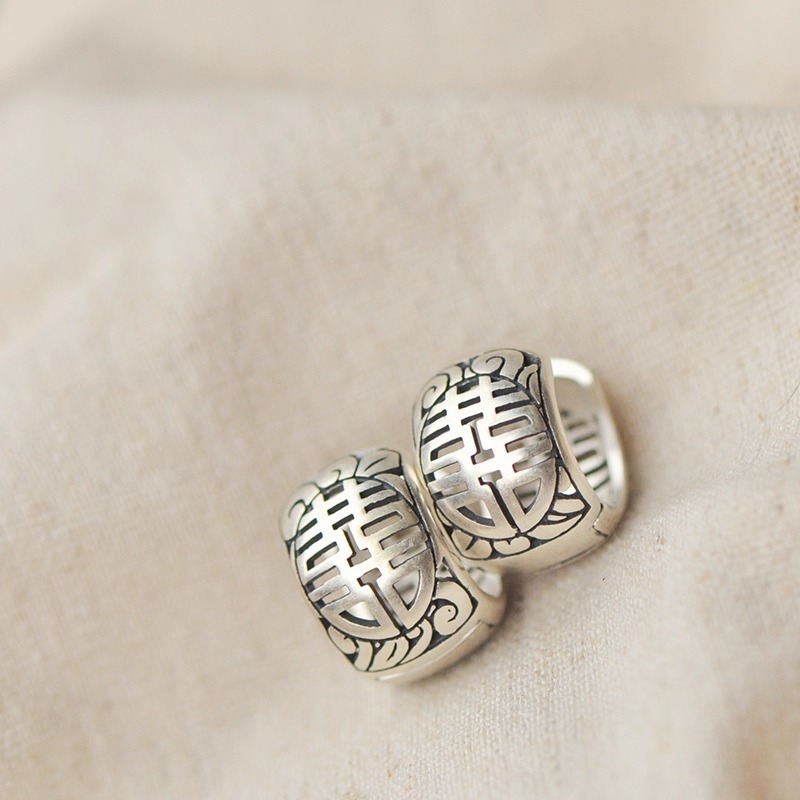 Vintage Fashion Ornaments - Серьги из серебра 925 пробы, модные