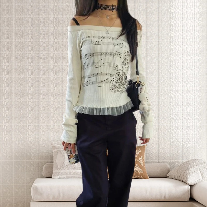 Retro Vintage Korean Fashion - Осенние женские футболки в стиле Харадзюку