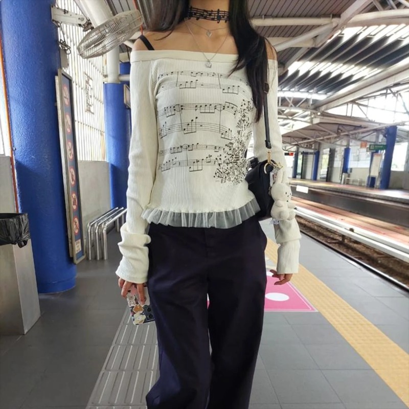 Осенние женские футболки в сти – обзор и цена Retro Vintage Korean Fashion